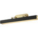 Valise Picture 32 watt 35.4 inch Vintage Brass and Tuxedo Leather Picture Light Wall Light